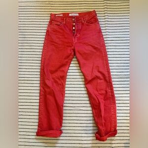 Calvin Kline high rise straight leg Red Women's Jeans